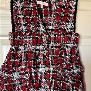 NWOT GB Girls Red and Black plaid Tweed Dress